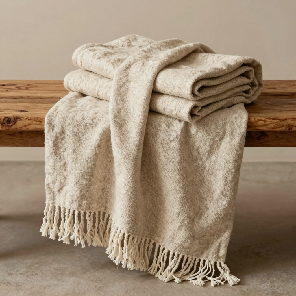 Heavy Weave Linen Sofa Blanket