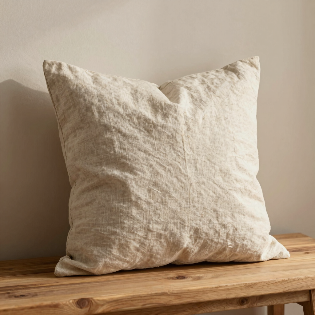 Raw Oatmeal Linen Pillow Cover