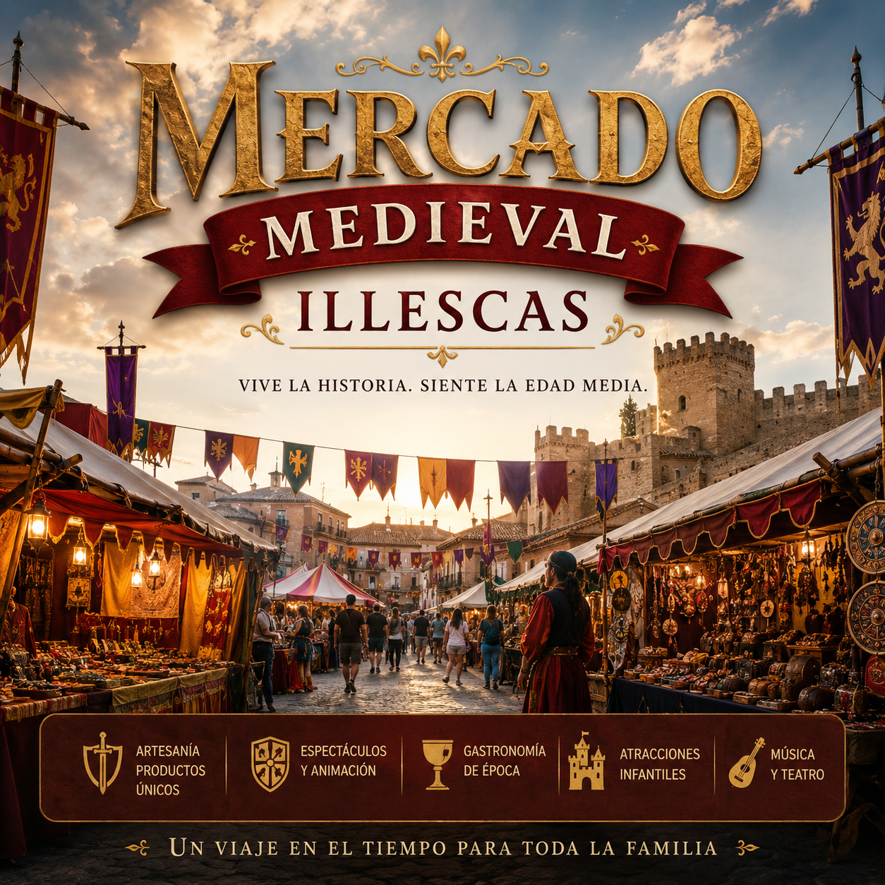 Mercado medieval Illescas artesanía puestos