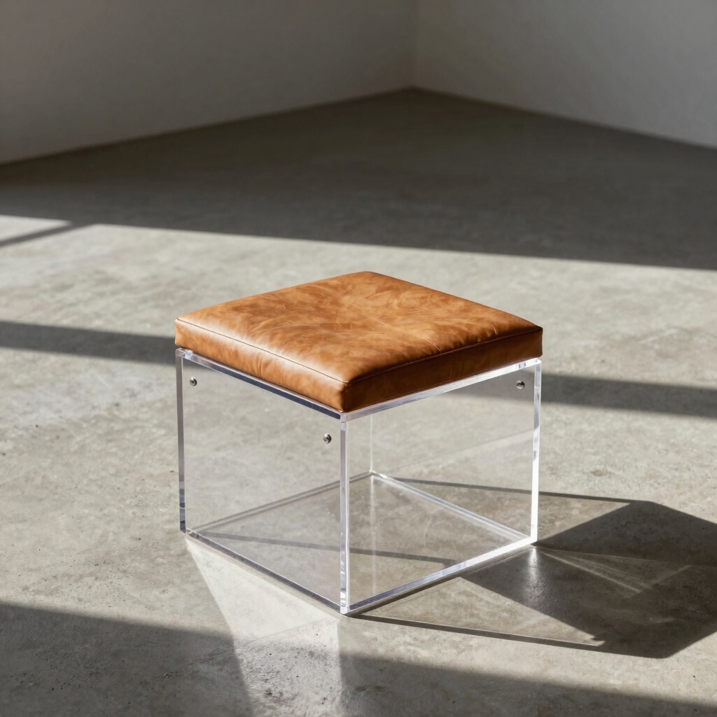 Prism Acrylic Pedestal Ottoman