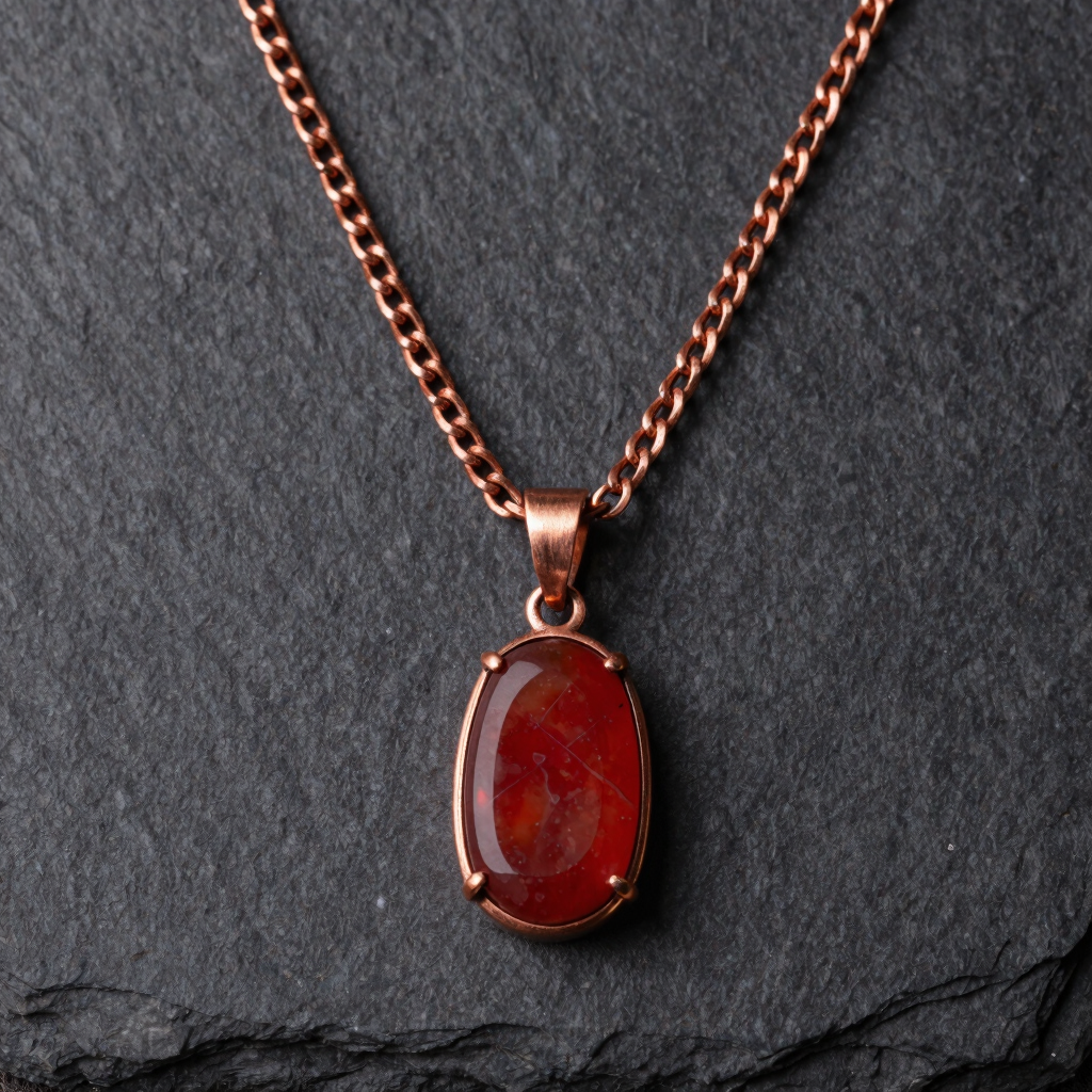 Colar Elo de Cobre com Pingente de Jaspe