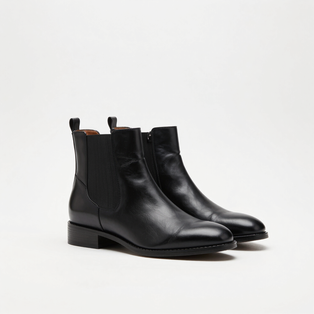 Botines Monocromáticos de Piel Lisa