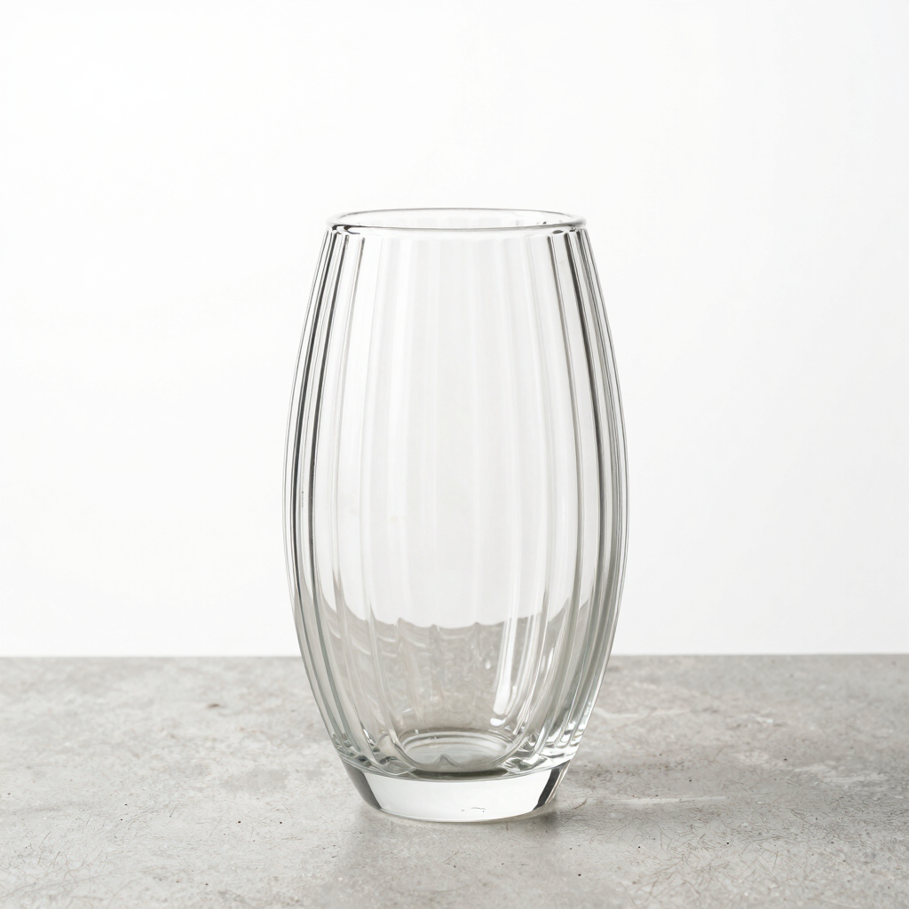Minimalist Ribbed Glass Vase