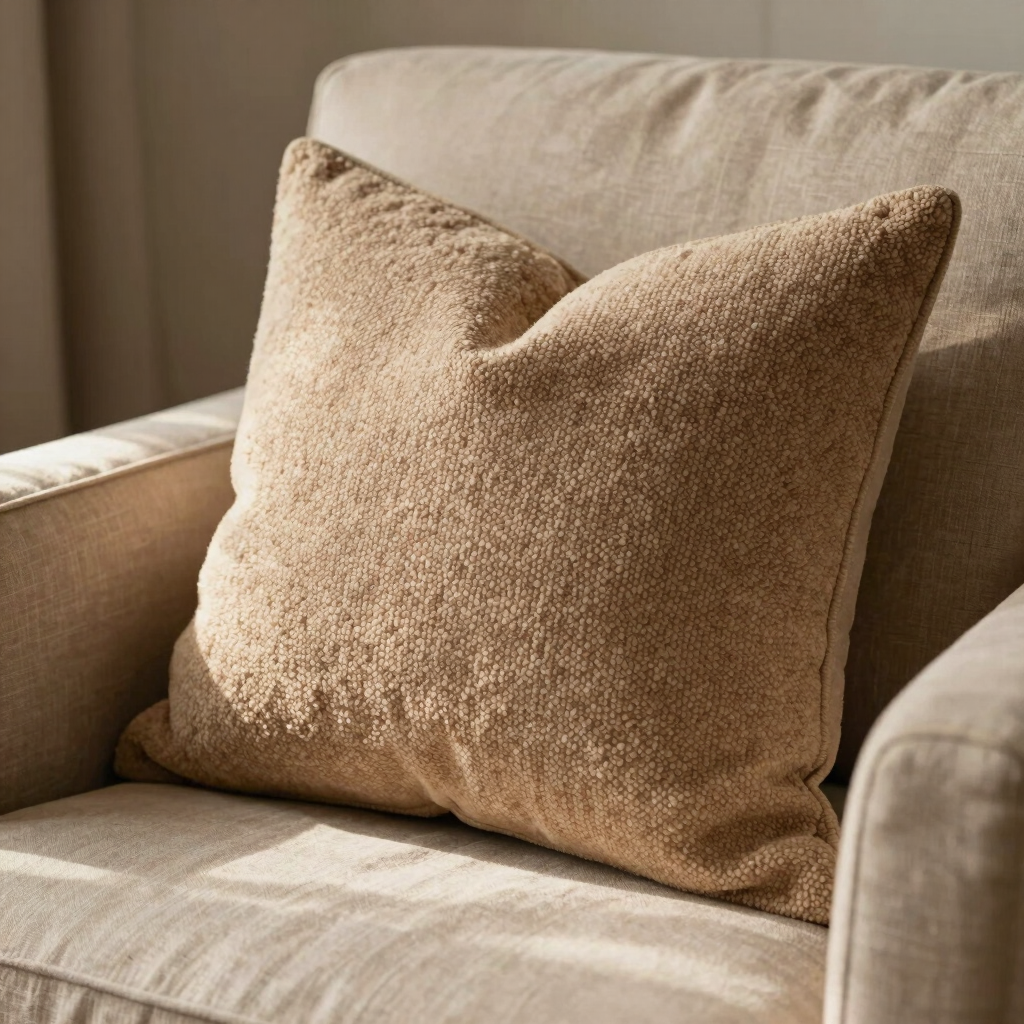 Bouclé Ochre Accent Pillow