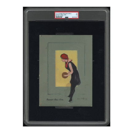 1914 Turkish Trophies Hamliton King Girl with basketball AI animated card