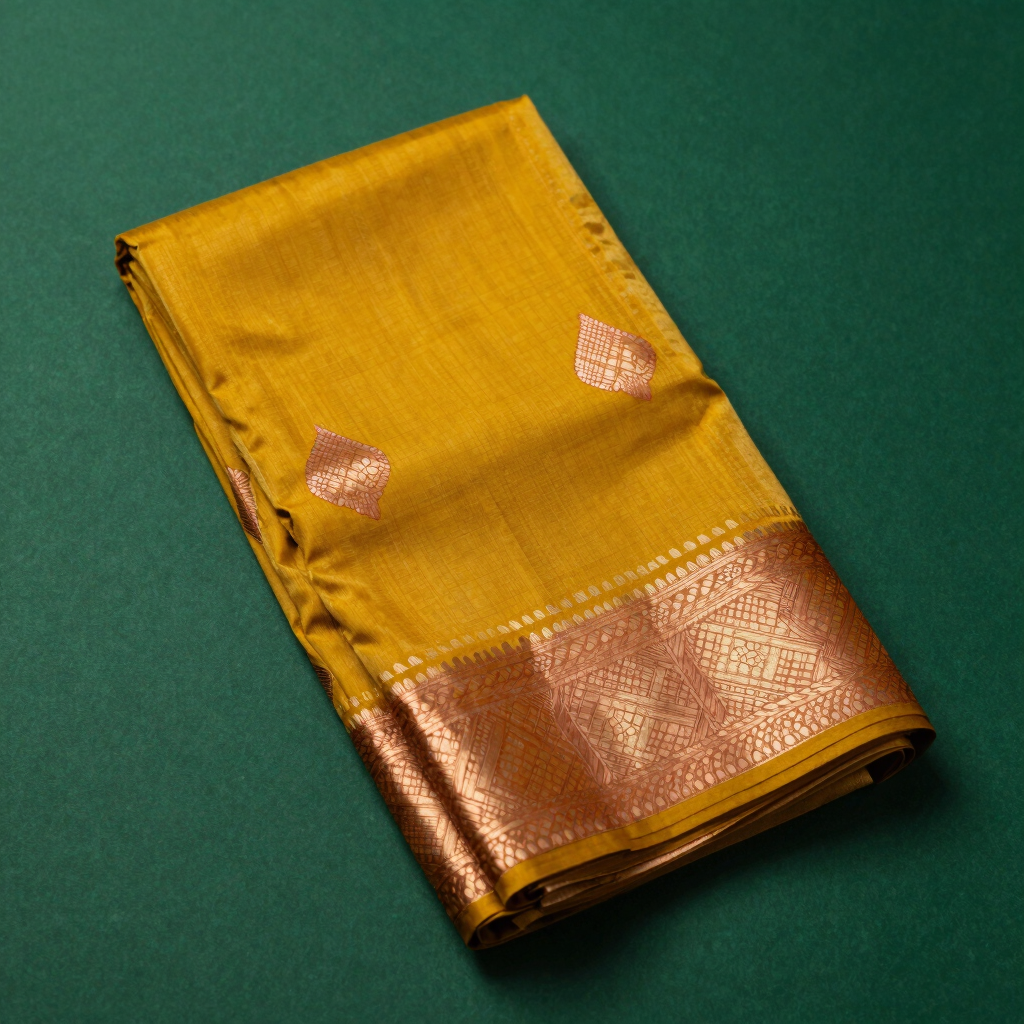 Vanya Mustard Gada Silk Saree