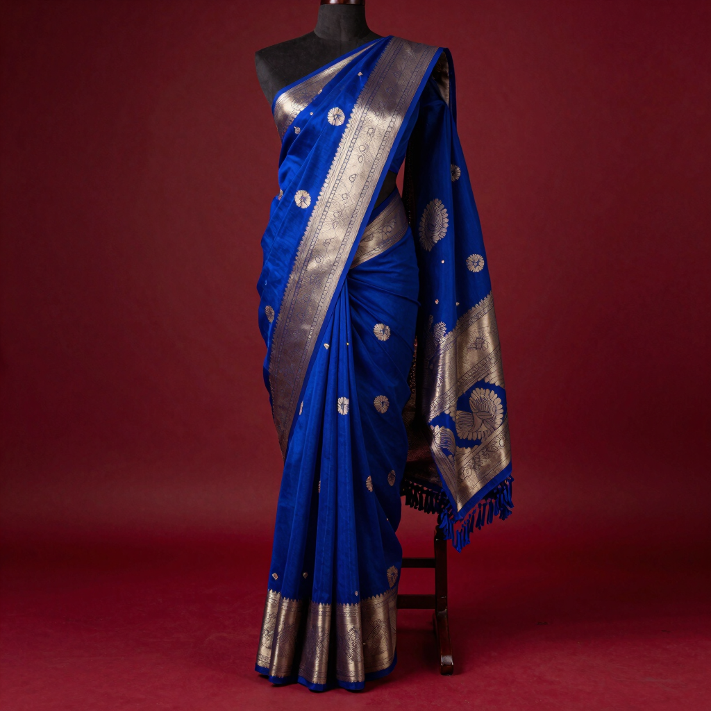 Ananta Royal Blue Banarasi Saree