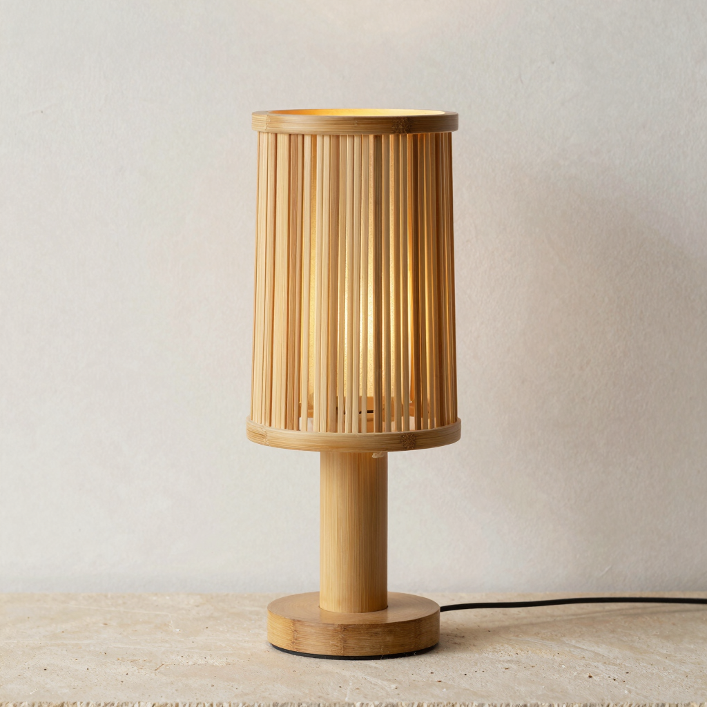 Handwoven Lattice Bamboo Table Lamp