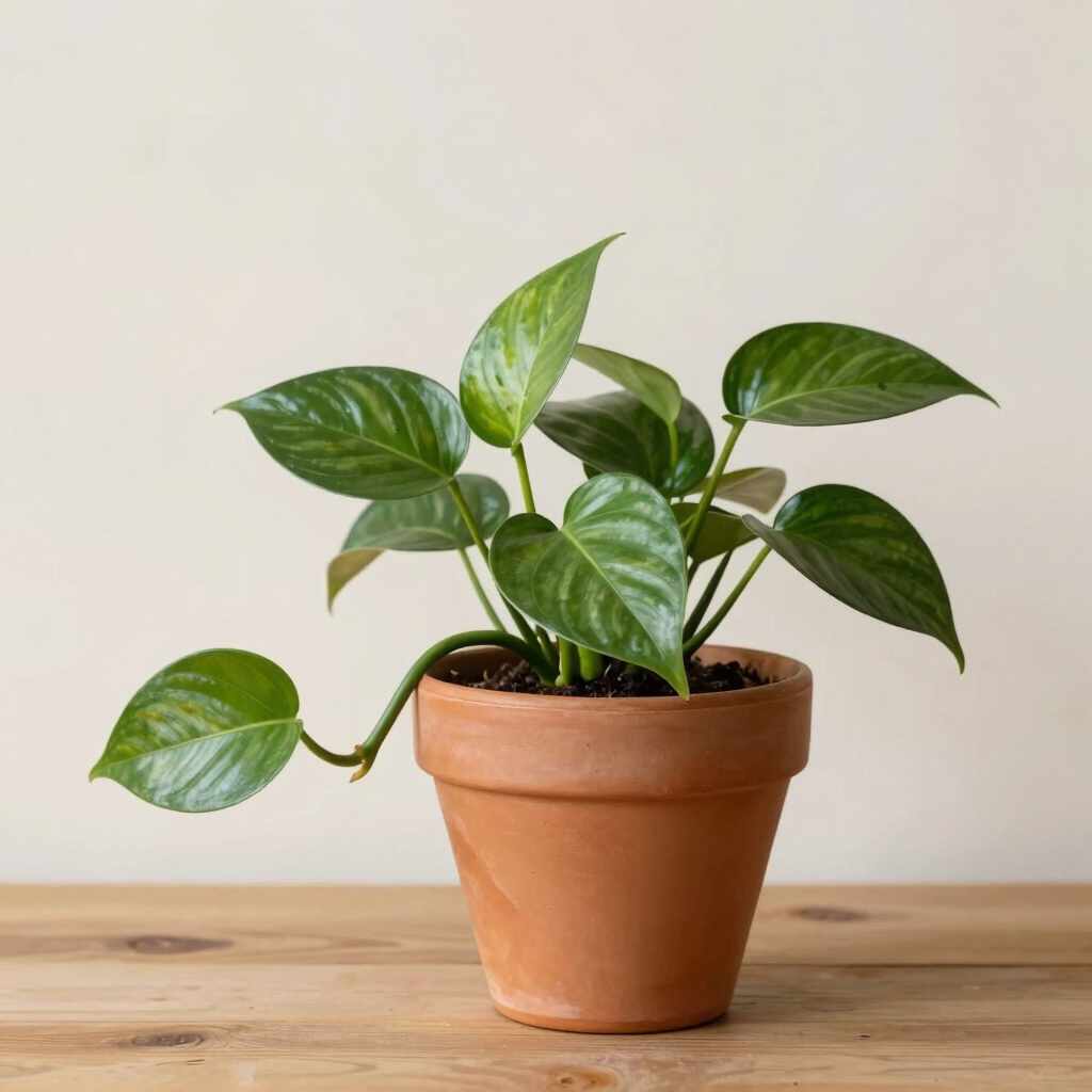 Trailing Golden Pothos in Terracotta Planter