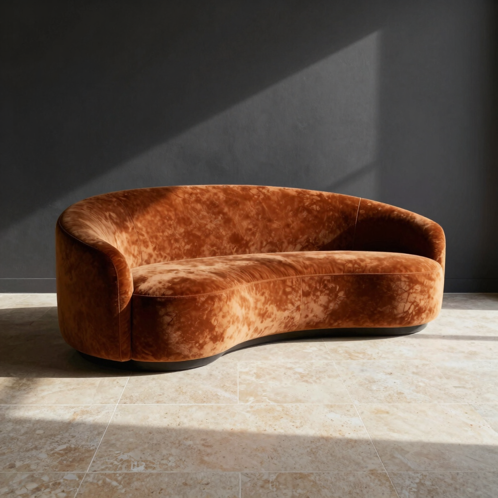 Solis Sculptural Velvet Sofa