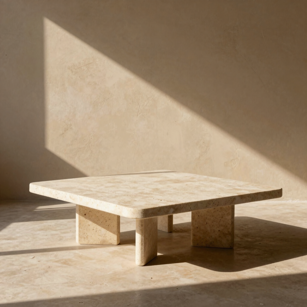 Petra Low Travertine Coffee Table