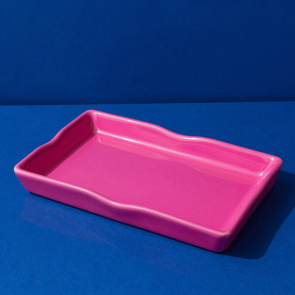 Wavy Utility Tray in Neon Pink