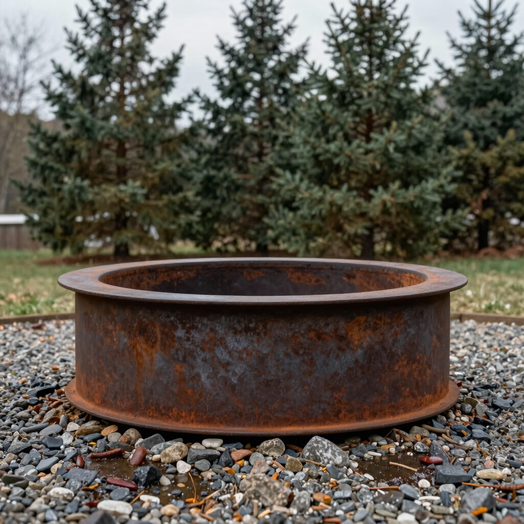 Rusted Iron Fire Pit Ring