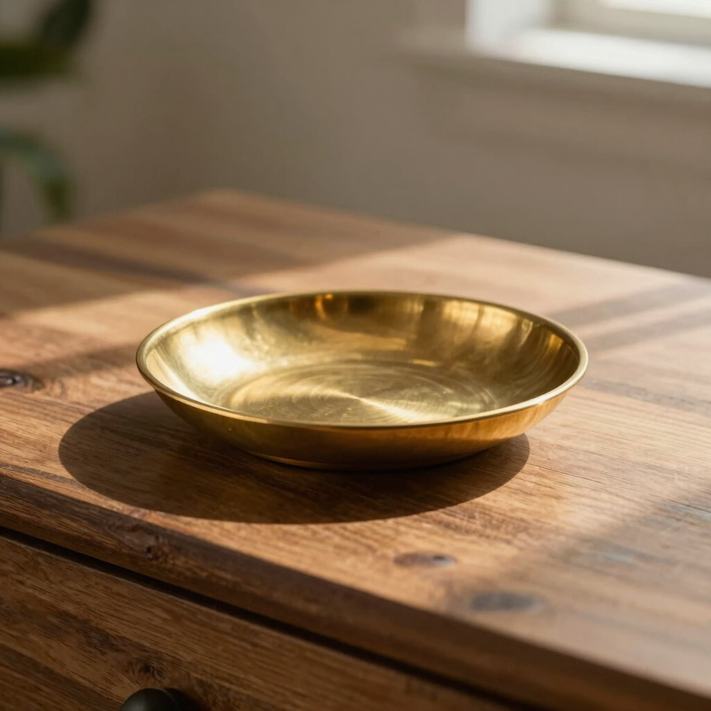 Solid Brass Shell Trinket Dish