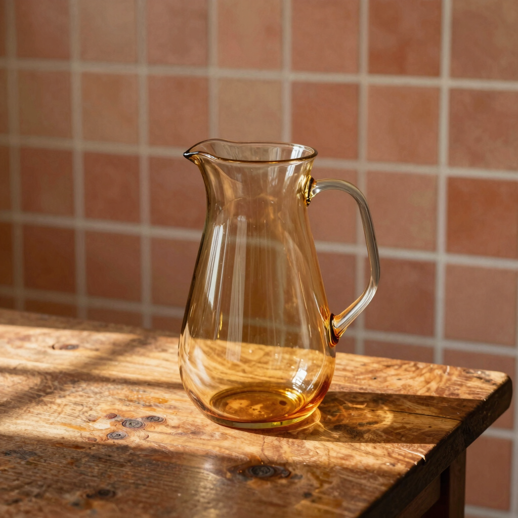 1970s Amber Glass Pitcher