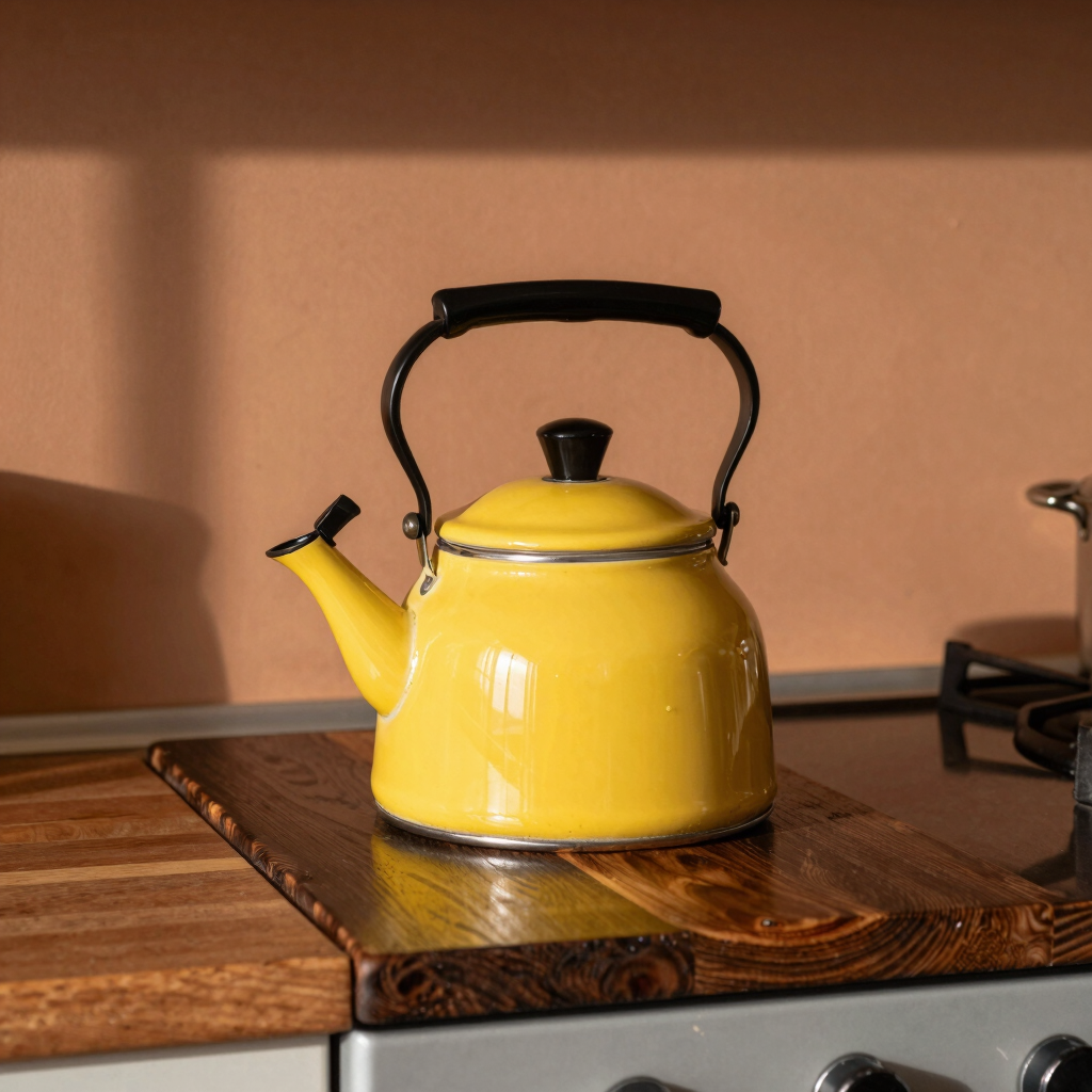 Sunny Yellow Enamel Kettle