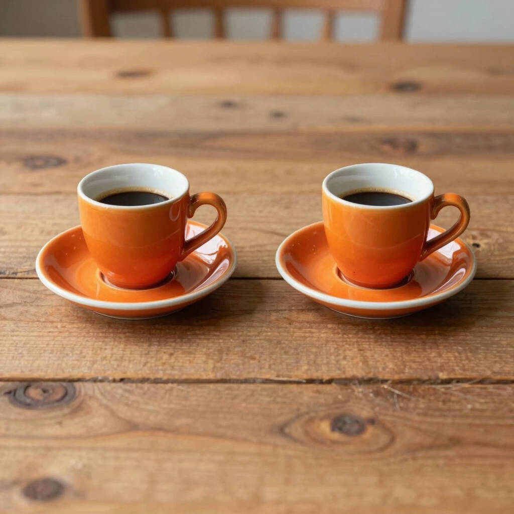 Par de Xícaras Espresso Laranja Cítrico