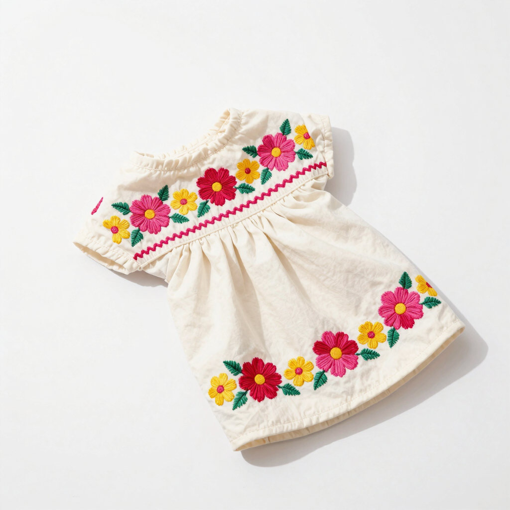 Vestido Artesanal Frida con Flores