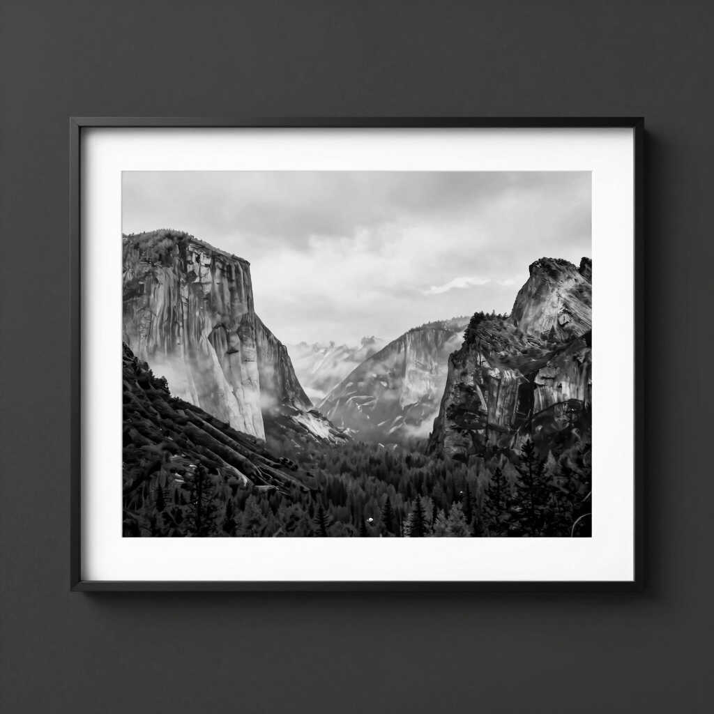Yosemite Cathedral in Mist Print