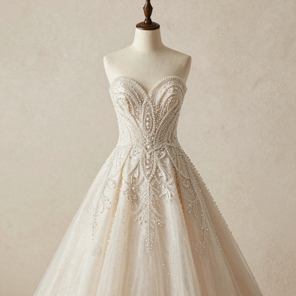 Beaded Cathedral Wedding Gown