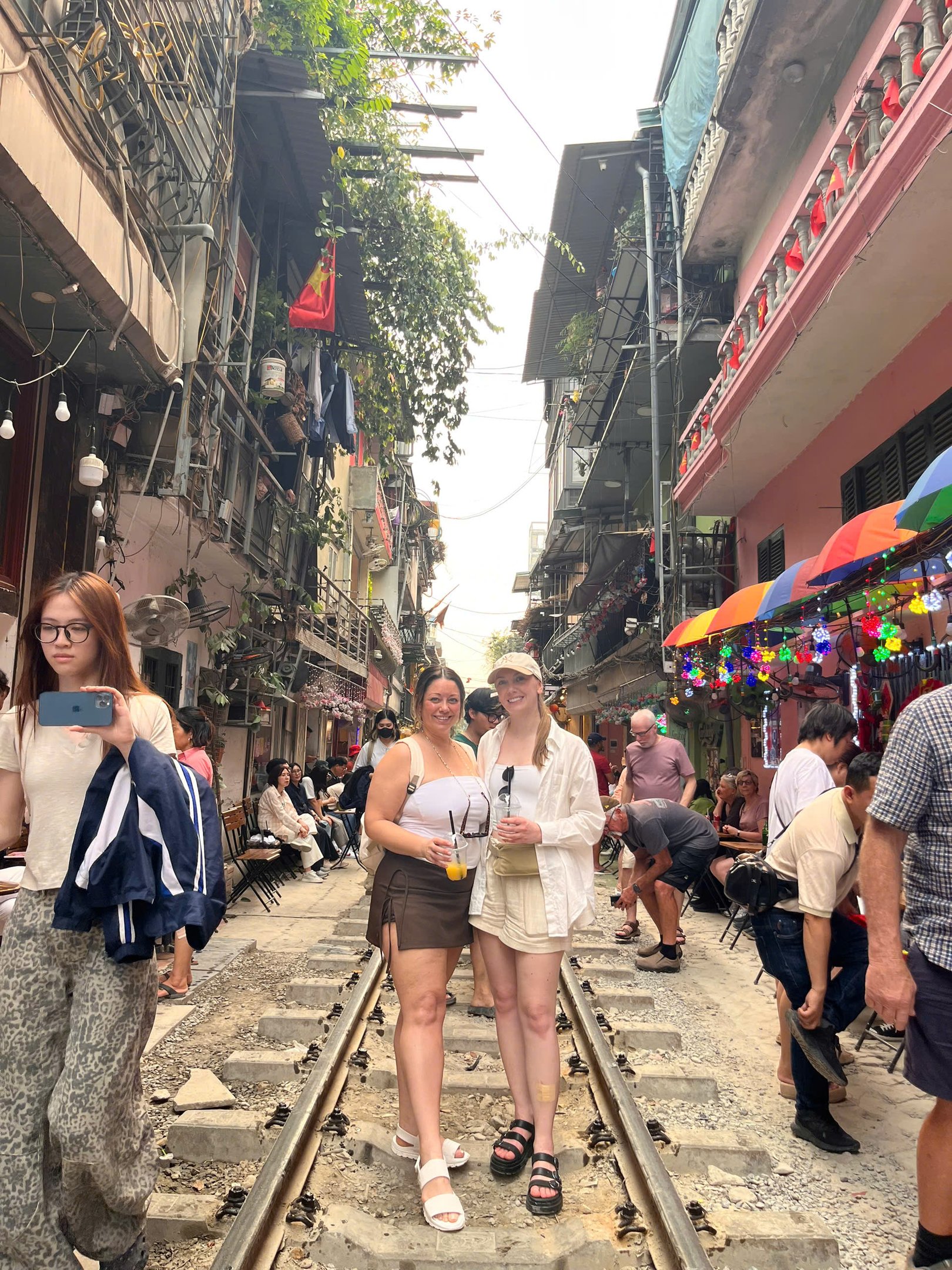 Walking along train tracks