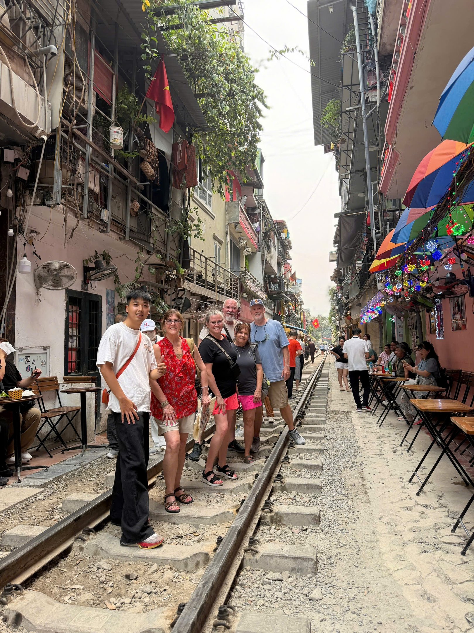 Taking photos on train tracks