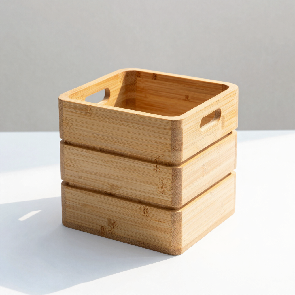 Stackable Bamboo Storage Bin