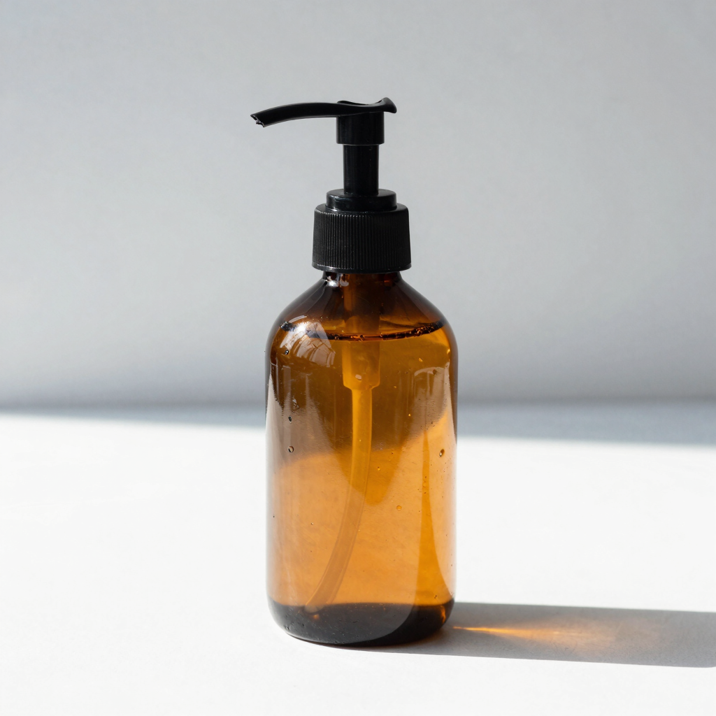 Aesthetic Amber Glass Soap Dispenser