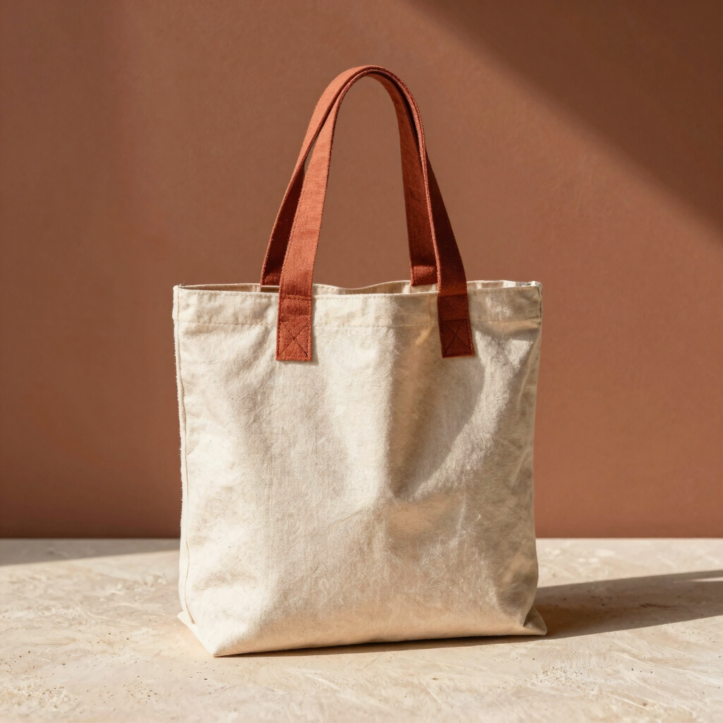 Bolso Tote de Lona y Terracota