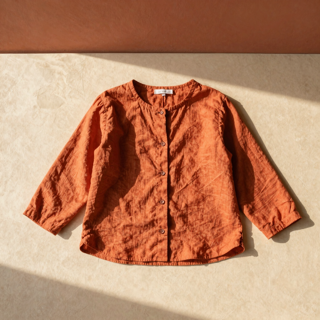 Blusa Infantil de Lino Terracota