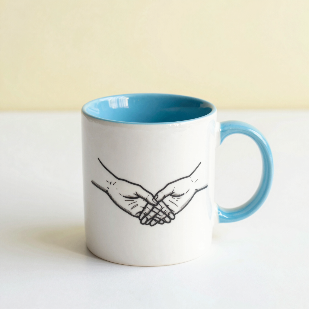 Taza con Interior y Asa Celeste