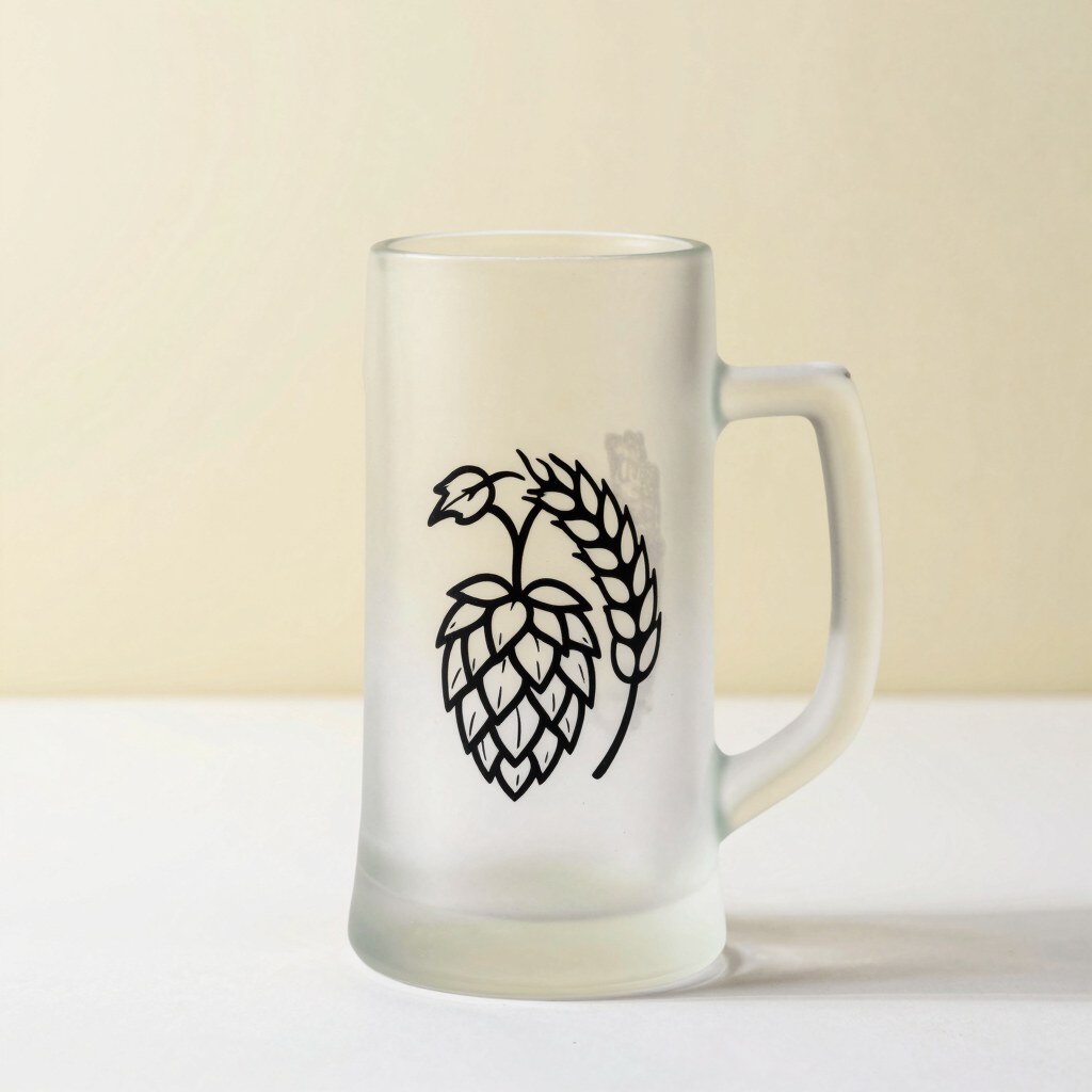 Jarra Cervecera de Vidrio Satinado