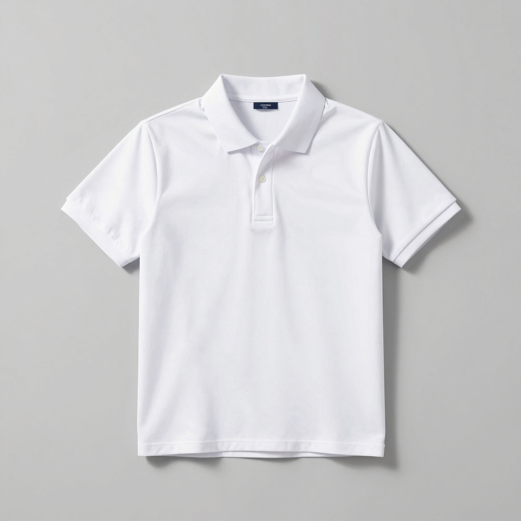 Polo Escolar de Algodón Blanco