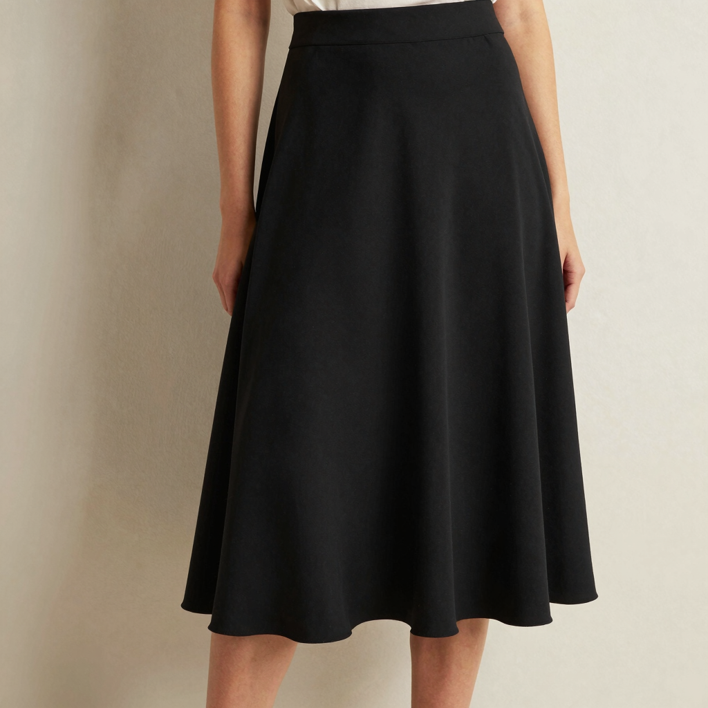 Saia Midi Evasê de Viscose