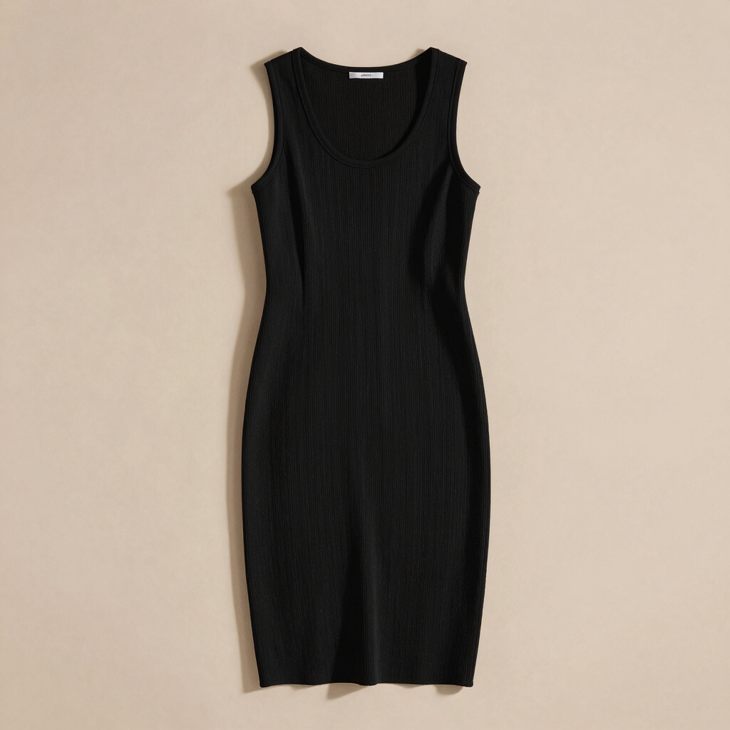 Vestido Midi Canelado Minimalista