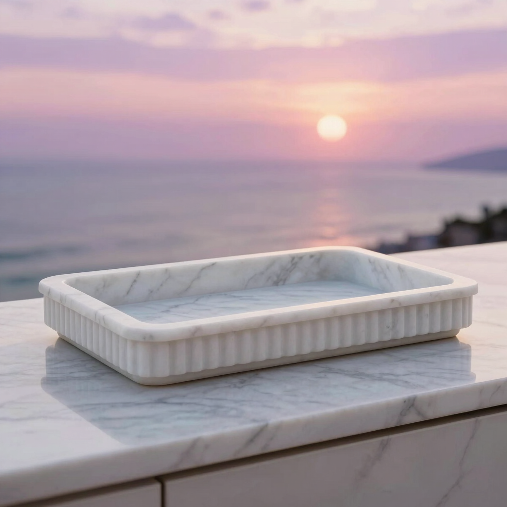 Carrara Marble Vanity Tray