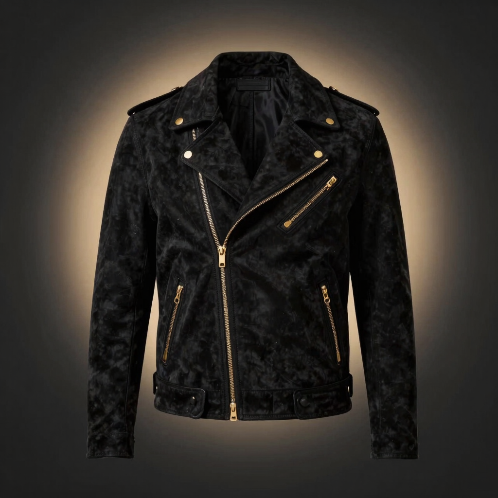 Midnight Suede Biker Jacket