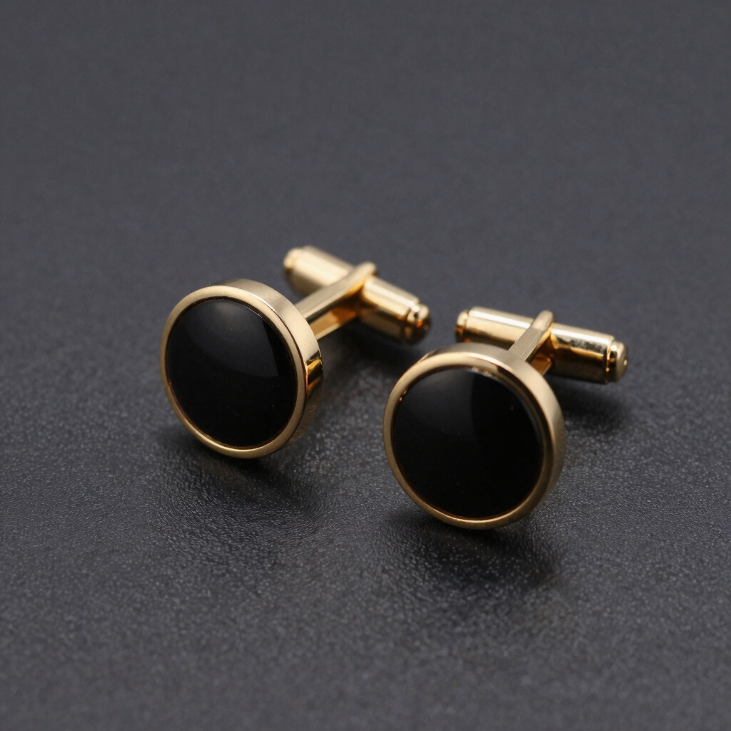 Golden Horizon Onyx Cufflink Set