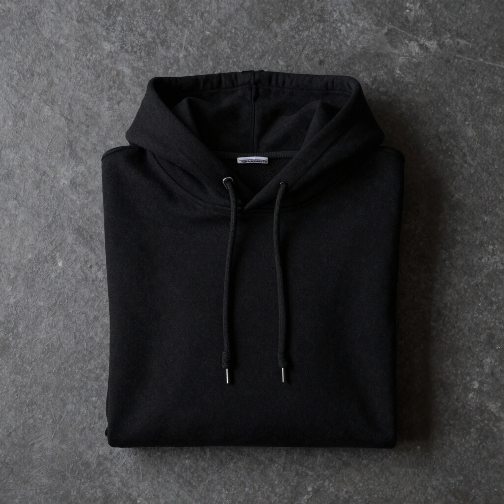 Polerón Hoodie Boxy Fit Black