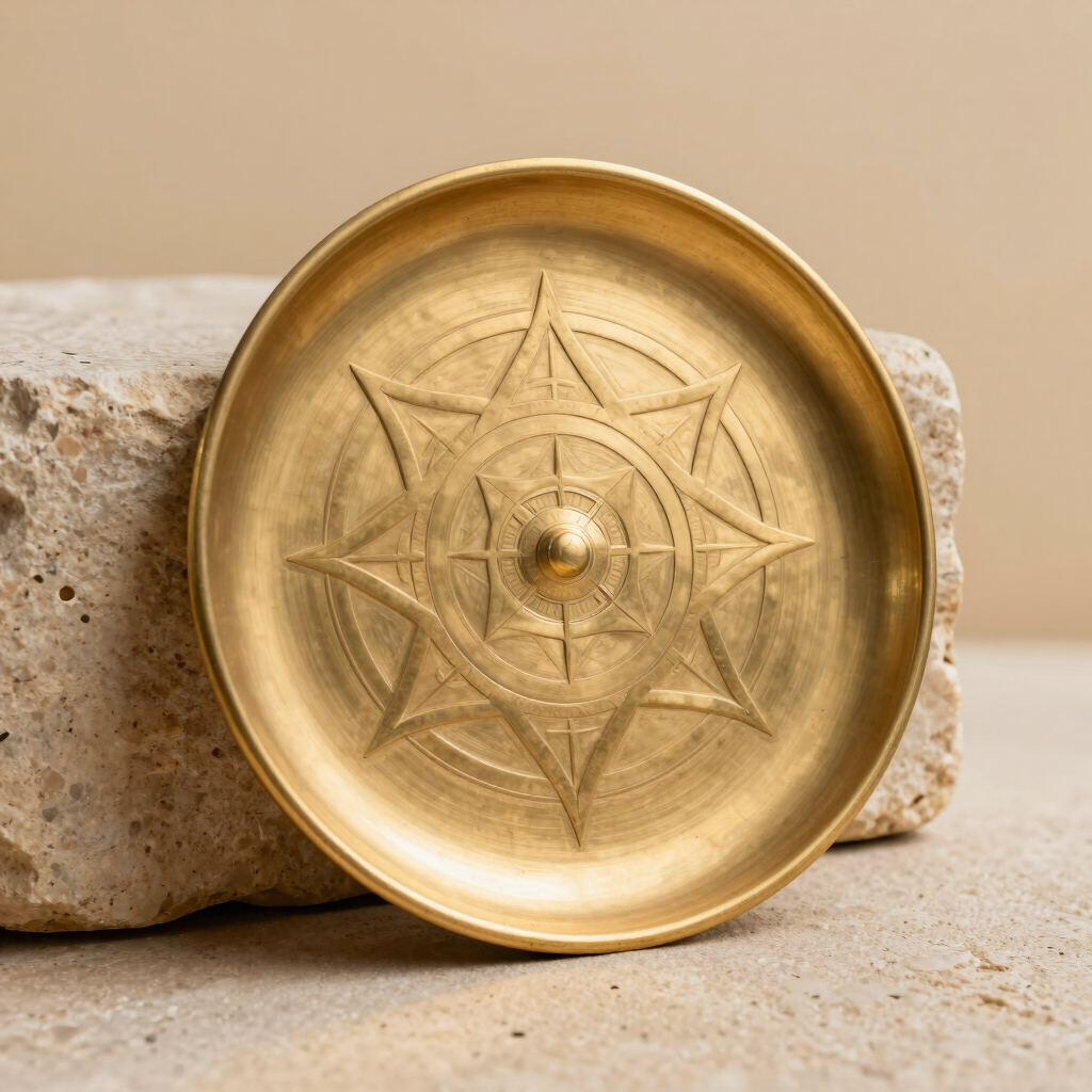 Hand-Carved Brass Shri Yantra