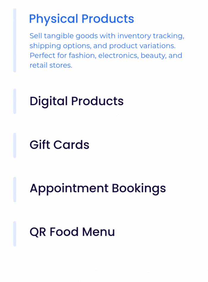 wpcreates web design product types