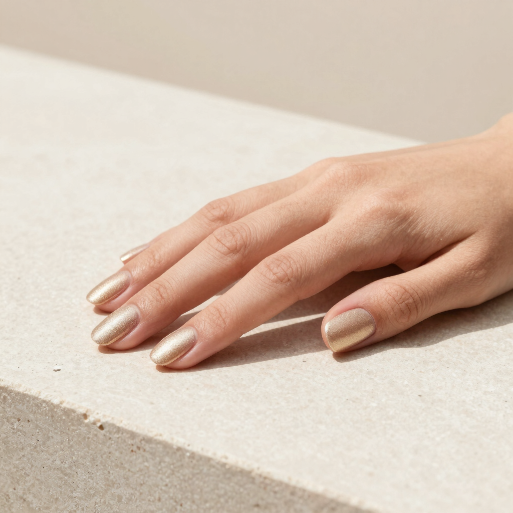 Champagne Velvet Aura Press-On Nails