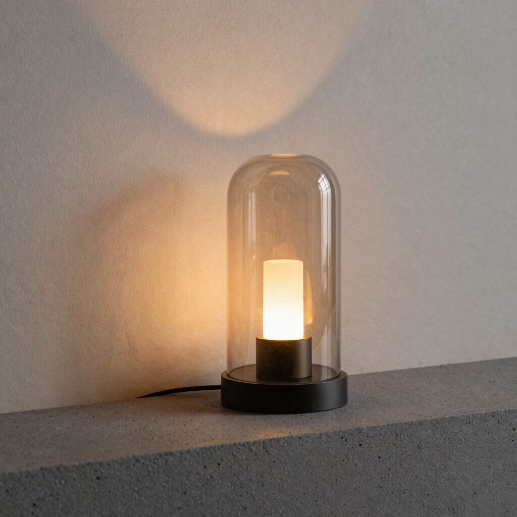 Arcis Curved Glass Table Lamp