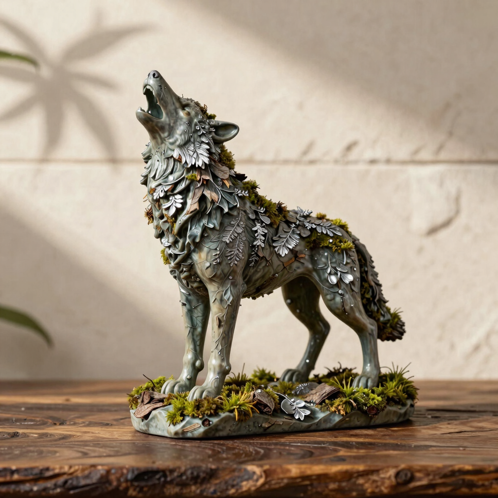 Statuette Loup "Esprit de la Forêt"