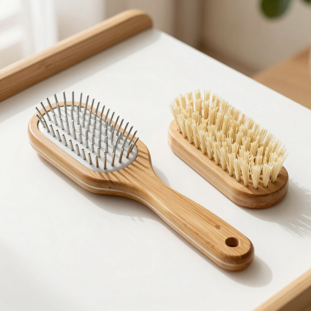 DuoShed Bamboo Deshedding Brush