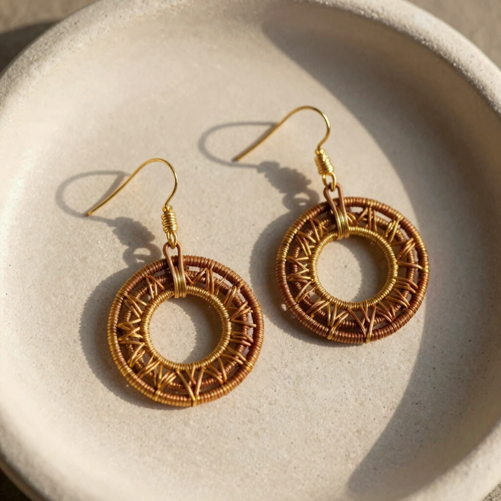 Aretes de Mandala Tejidos en Filigrana