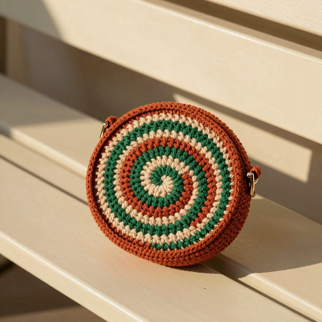 Bolso Espiral de Crochet en Algodón