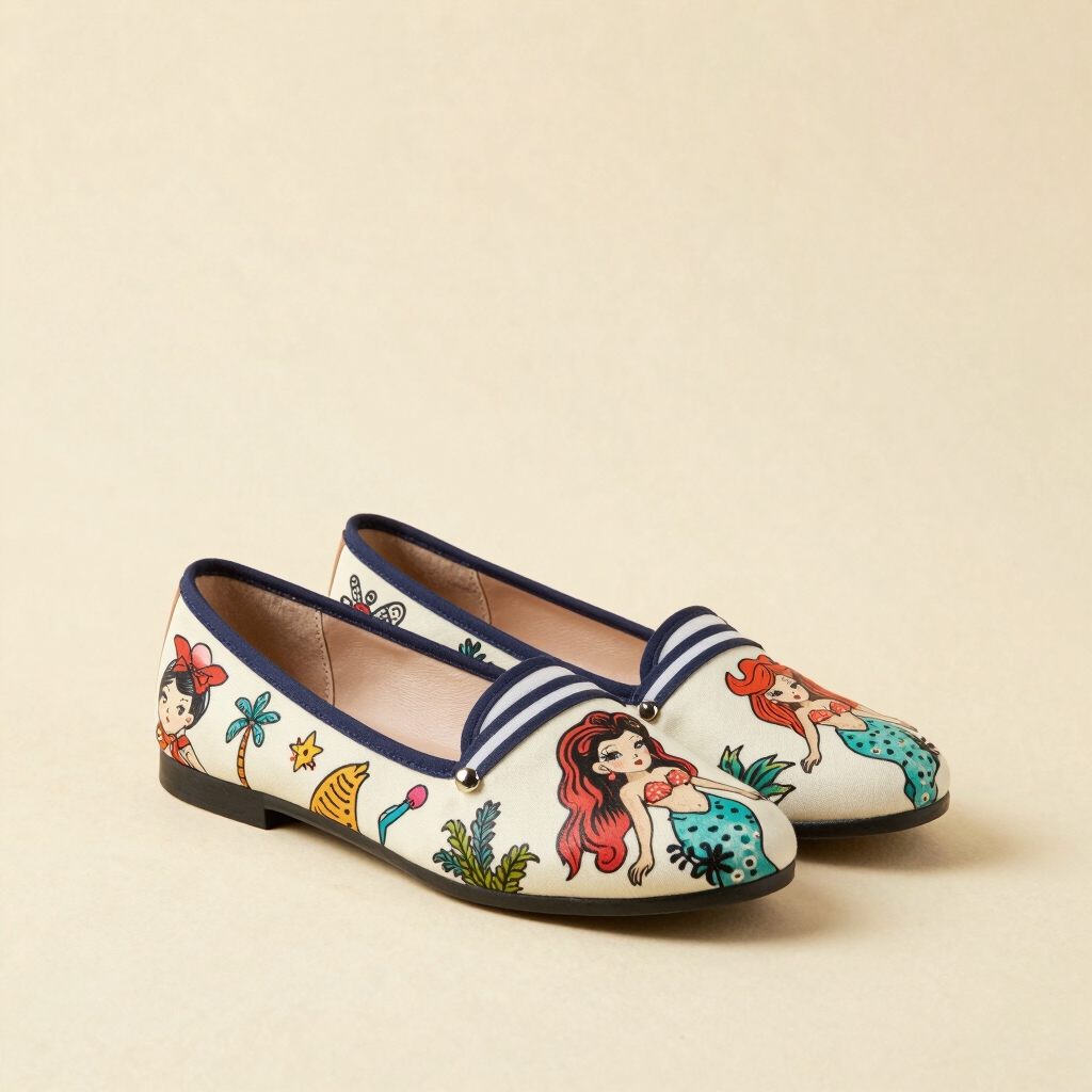 Flats Asimétricos Sirena Retro (Sample)
