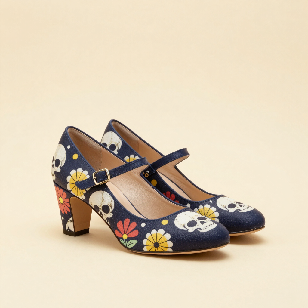 Tacones Mary Jane Calavera Coqueta (Sample)