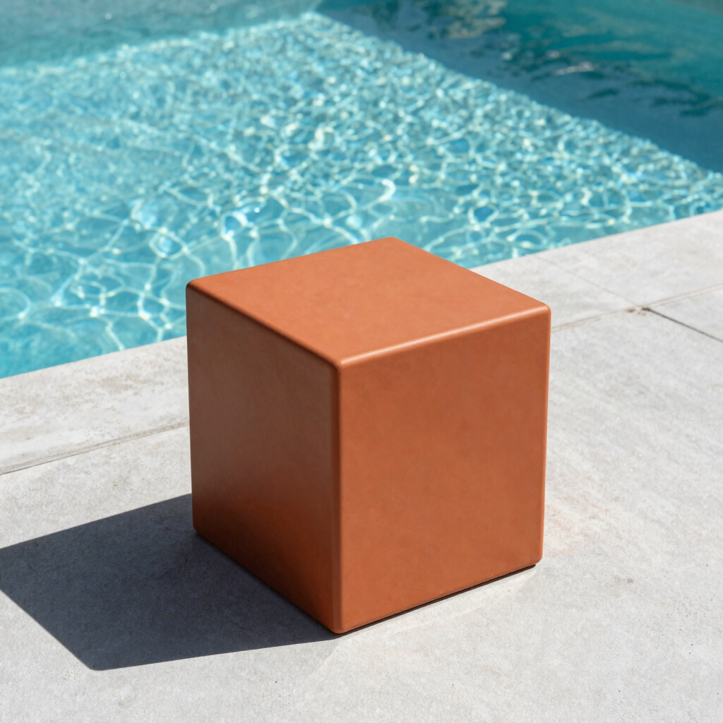 KUBE Stackable Stool in Terracotta
